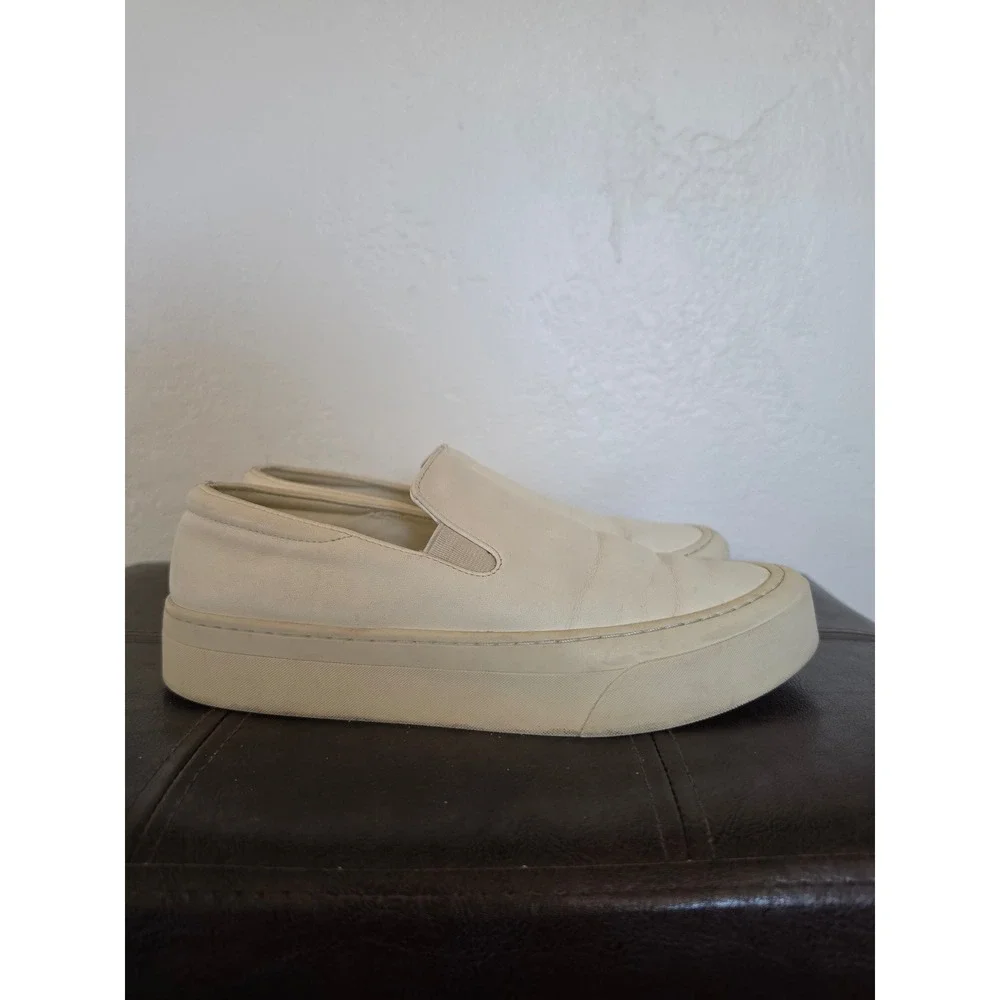 THE ROW Cream Leather Platform‎ Minimalist Old money Slip On Shoes sz 36 US 5.5